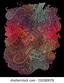 Vector doodles musical art background
