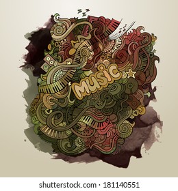 Vector doodles musical art paint background