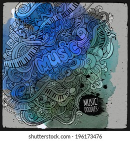 Vector doodles musical art paint background