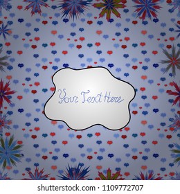 Vector. Doodles pattern. Seamless Abstract interesting background. Neutral, blue and white on colors. Tender fabric pattern.