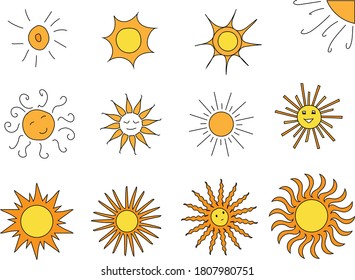 Vector Doodles Sun Stock Vector (Royalty Free) 1807980751 | Shutterstock