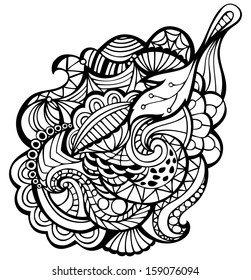 Vector doodles. Vintage abstract pattern. Retro hand drawn circles ornament. EPS 8.