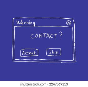 Vector doodle-style information pop-up warning window with Error information.