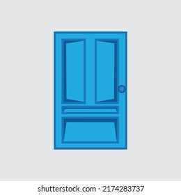 vector door in blue on white background