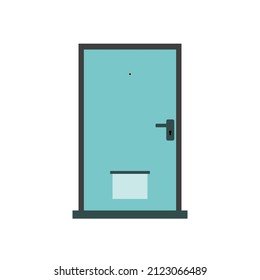 Ilustración de dibujos animados de puertas vectoras. Diseño sencillo y limpio