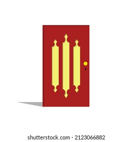 Vector Door Cartoon Illustration. Simple and Clean Design