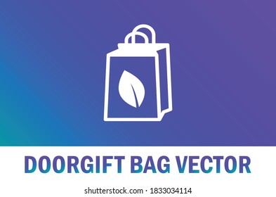 Vector of door gift bag icon isolated on gradient background. For designer.