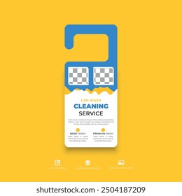 Vector door hanger car washing services template.