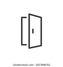 Vector door line icon. Symbol in trendy outline style. Vector illustration isolated on a white background.