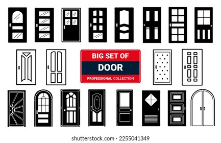 Vector door set. 3D Illustration