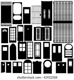 vector doors silhouette set