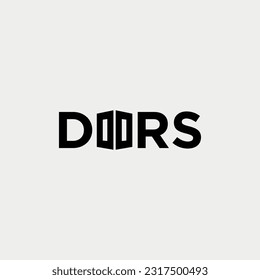 Diseño de logotipo de texto de puertas vectoriales