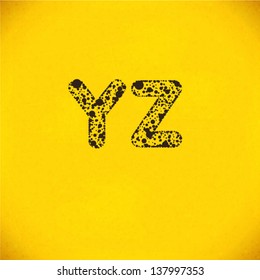 Vector Dot Alphabet from Y to Z