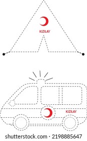 vector dot ambulance and tent. help tent and ambulance. kızılay