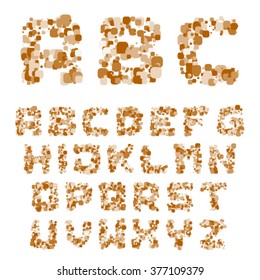 vector dot beige alphabet font letters