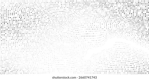 Textura de gradiente de meio-tom de malha de pontos de vetor. Desaparecimento do ponto de polca abstrato moderno