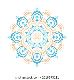 Vector dot painting mandala. Aboriginal style of dot painting