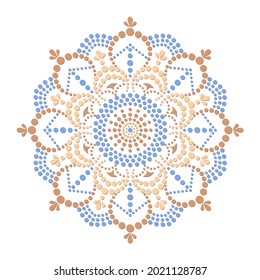 Vector dot painting mandala. Aboriginal style of dot painting