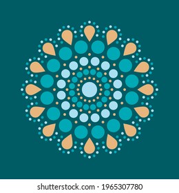Vector dot painting mandalas. Aboriginal style of dot painting