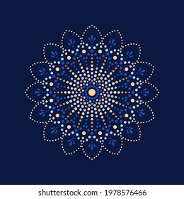 Vector dot painting mandalas. Aboriginal style of dot painting