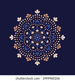 Vector dot painting mandalas. Aboriginal style of dot painting