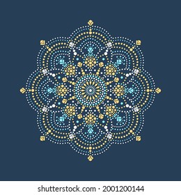 Vector dot painting mandalas. Aboriginal style of dot painting