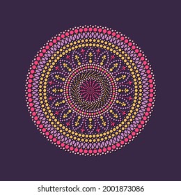 Vector dot painting mandalas. Aboriginal style of dot painting