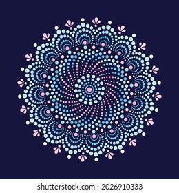 Vector dot painting mandalas. Aboriginal style of dot painting