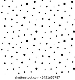 Vector dot pattern. Seamless background from brush strokes. Sketchy hand drawn graphic print. Black and white dotted background. Grung painted ornament. Wallpaper, furniture fabric, textile.