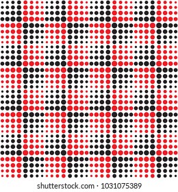 Vector  dot pattern, two colors: red and black