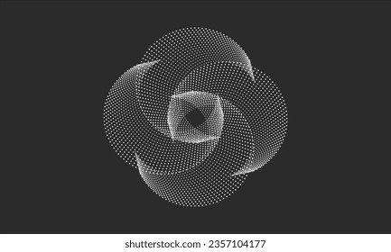 Vector dot spiral icon isolated on gray background