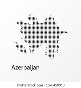 Vector Dots Azerbaijan Geographical Map