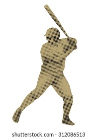 vector dots baseball player. inning on bats.white background