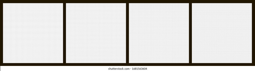 Vector dots engineering pattern template set. Vector dot pattern set for print, animation, video and web.