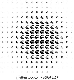 Vector dots halftone. Black Euro, money on white background. texture round
