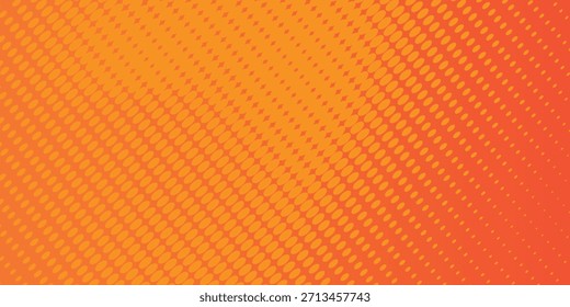 Vector dots halftone orange color pattern gradient texture with technology digital design vector
