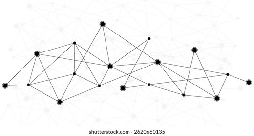 Vector dots lines black color connections light background. vector illustration