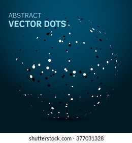 Vector dots sphere abstract design.
