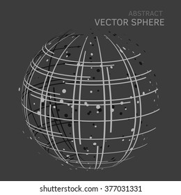 Vector dots sphere abstract design.