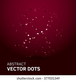 Vector dots sphere abstract design.