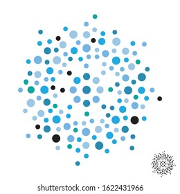 Vector Dots, Spheres, Balls, Pattern Logo. Professional Business Branding, Corporate Icon, Graphics.