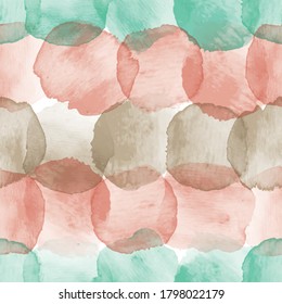 Vector dots stains pink mint ecru seamless pattern