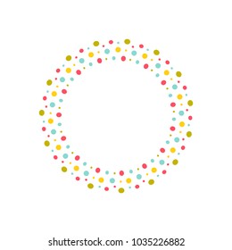 Vector dots wreath. Dots frame for greeting, invitation cards design.