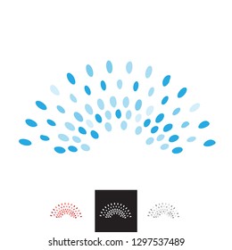 Vector Dotted Arc Halftone Logo. Professional Corporate Identity Company Branding.