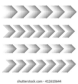 vector dotted arrow strip black symbols