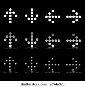 Vector Dotted Arrows on Black
