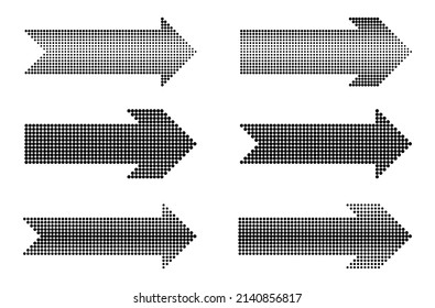 Vector Dotted Arrows.Halftone Arrows Set.