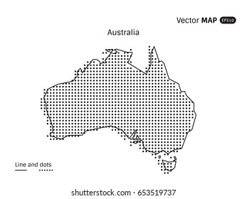 Vector Dotted Australia Map isolated on white background