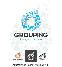 Vector Dotted Circle Logo Icon Brand Symbol Shape Sign Corporate Identity Professional Business Company Modern Stylish Abstract Graphics