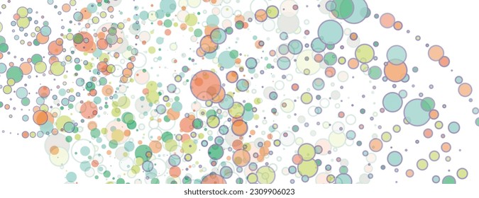 Los círculos de vectores esparcidos. Gire el diseño abstracto. Fondo de banner de Twirl